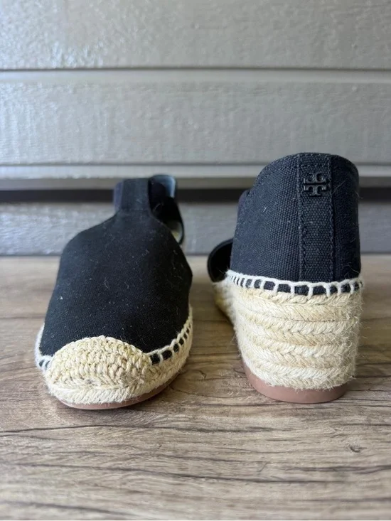 Tory Burch Women’s Catalina 3 Black Canvas Espadrille Slip-On size 9.5 - Picture 4 of 11